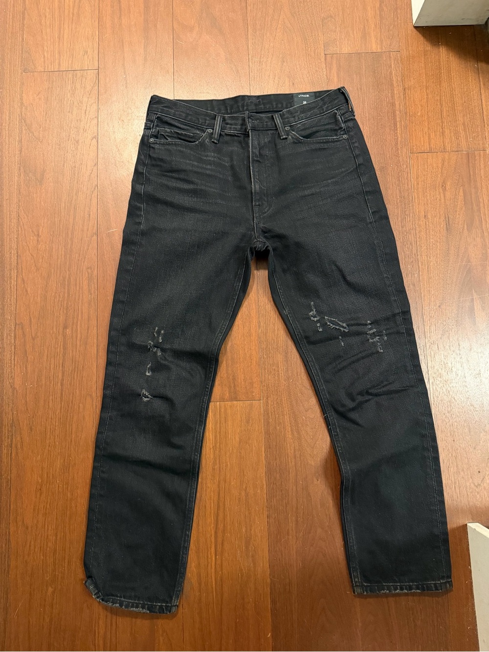 Vince Black Distressed 100% Cotton Jeans Japanese Denim USA 28